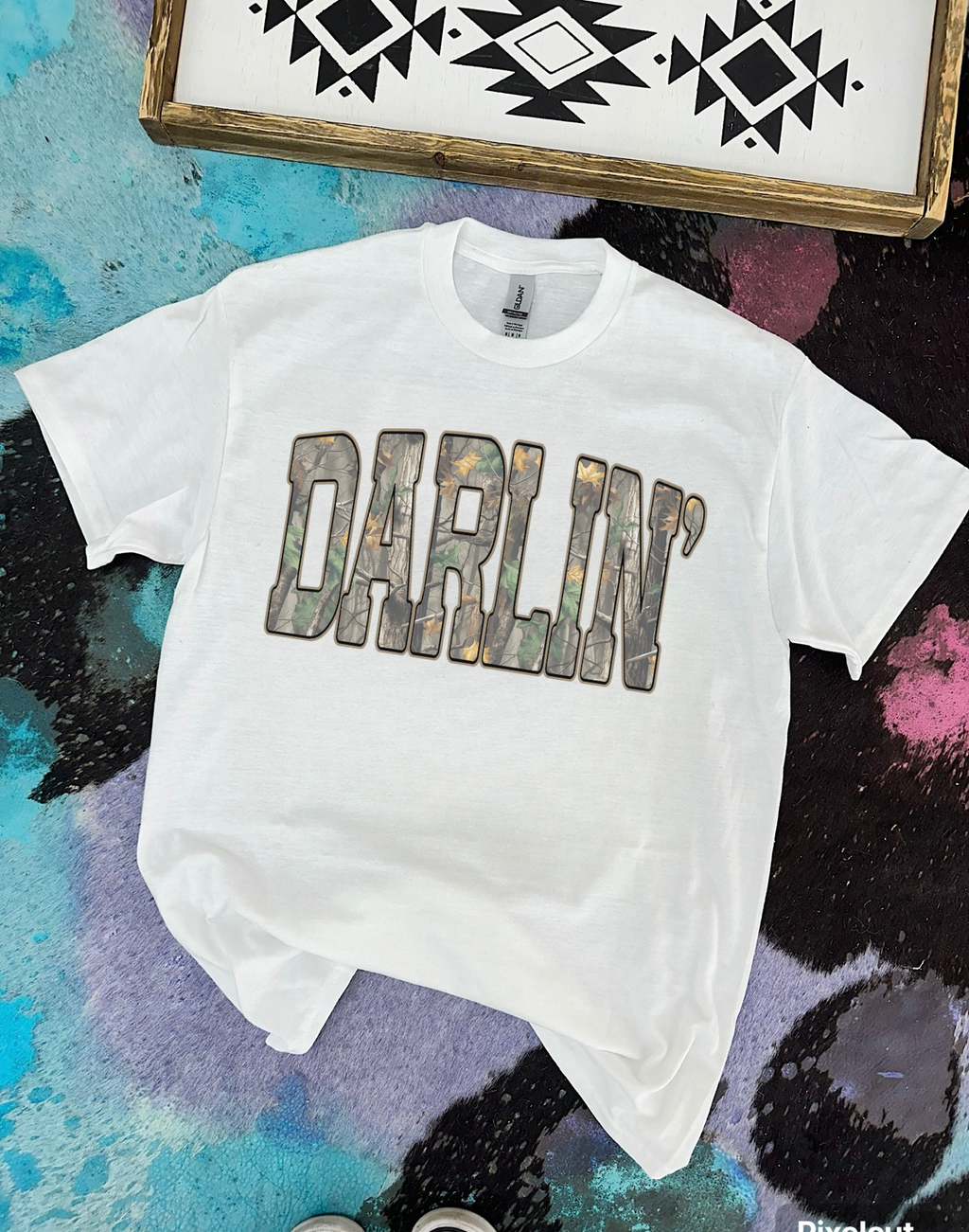 Camo Darlin’ Tee or Crewneck