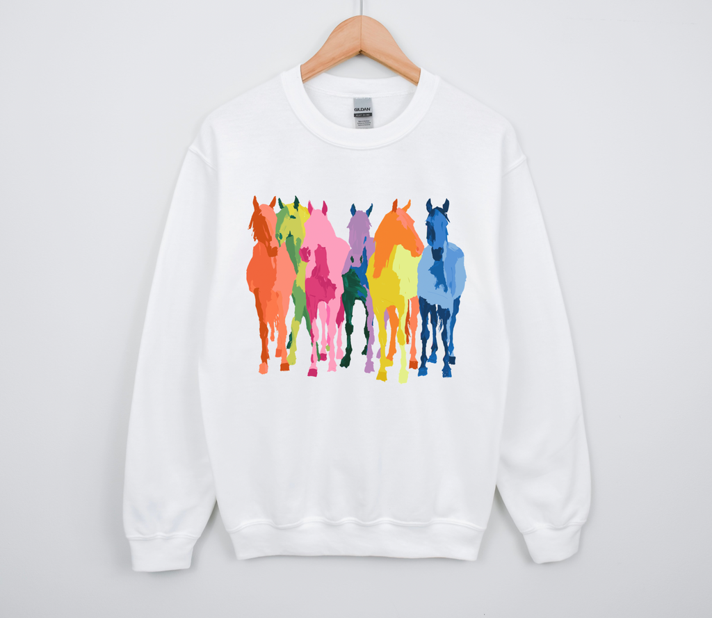 Neon Horses TEE or CREWNECK