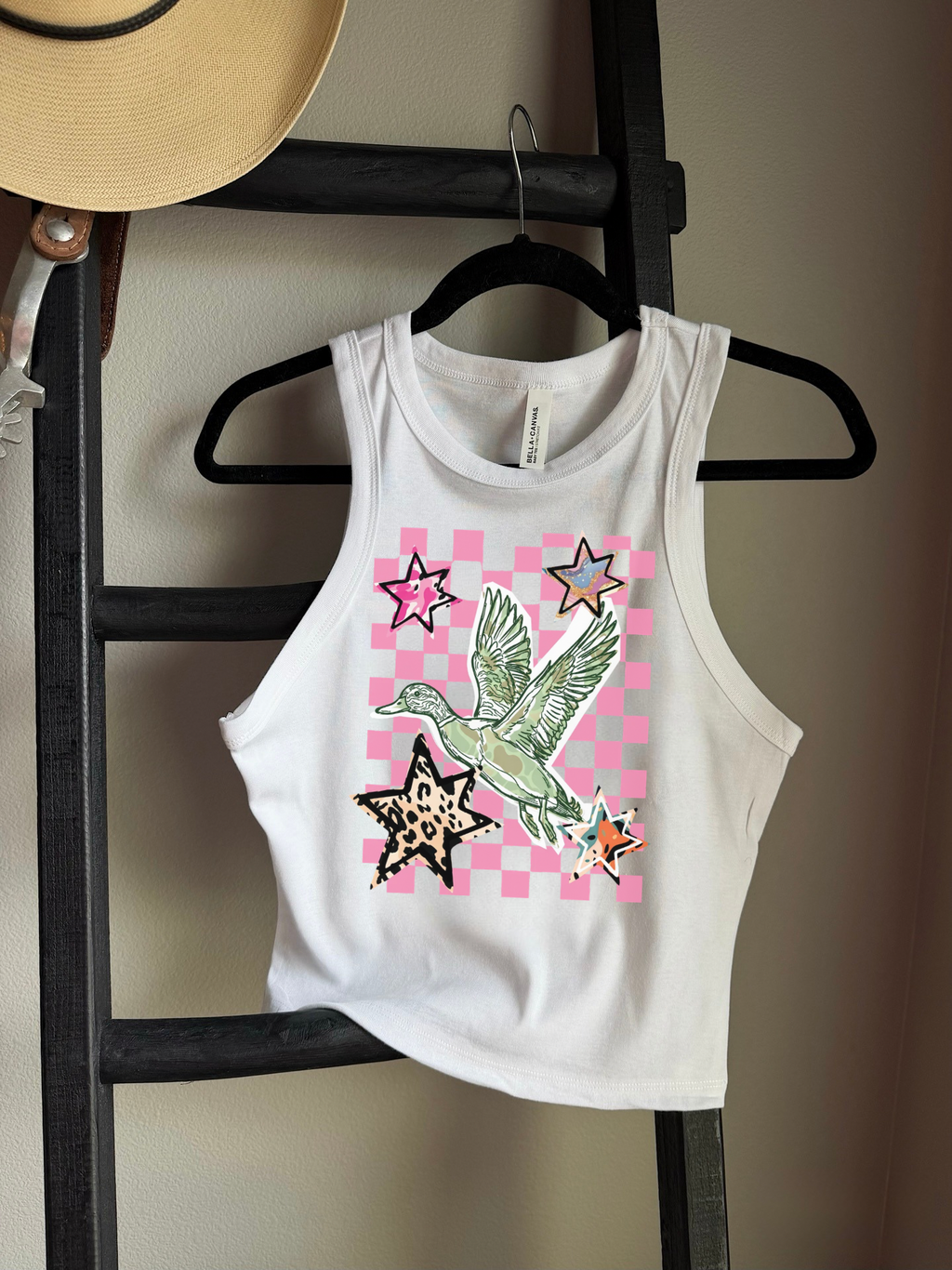 Pink Skies & Duck Vibes Cropped Tank