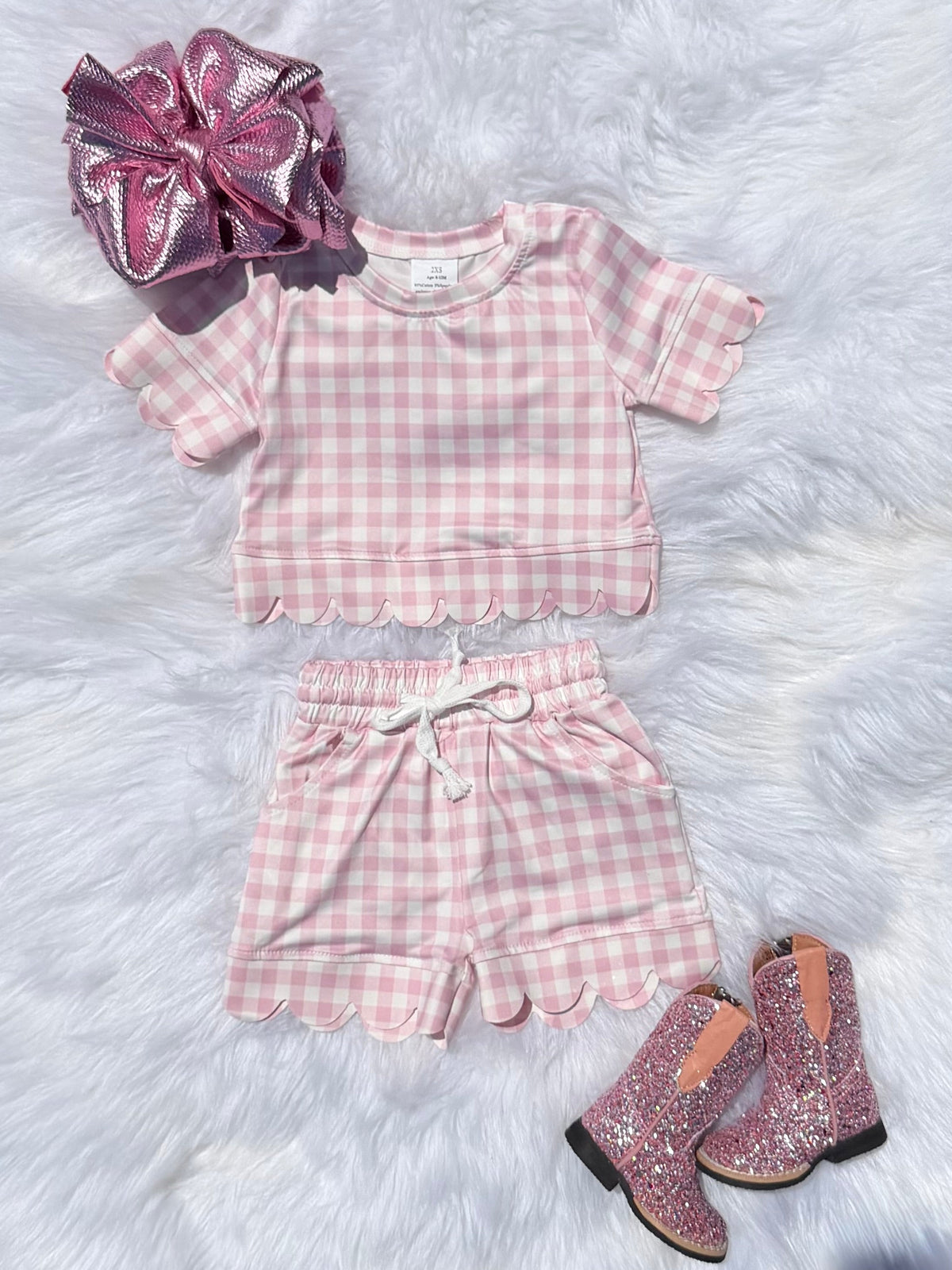 Light Pink Plaid Set