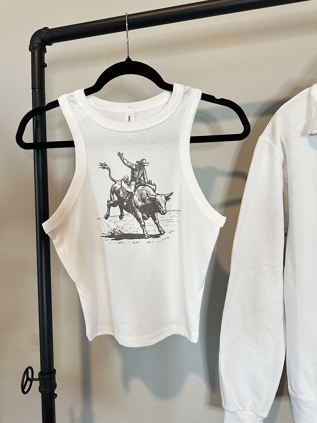 Vintage Bull Rider Cropped Tank