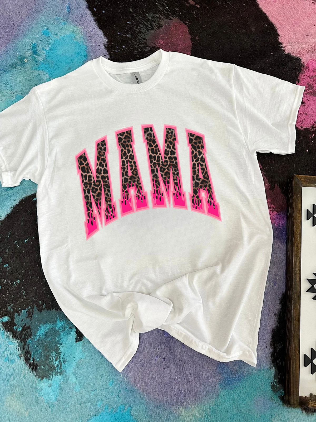 Leopard & Flames Mama TEE or CREWNECK