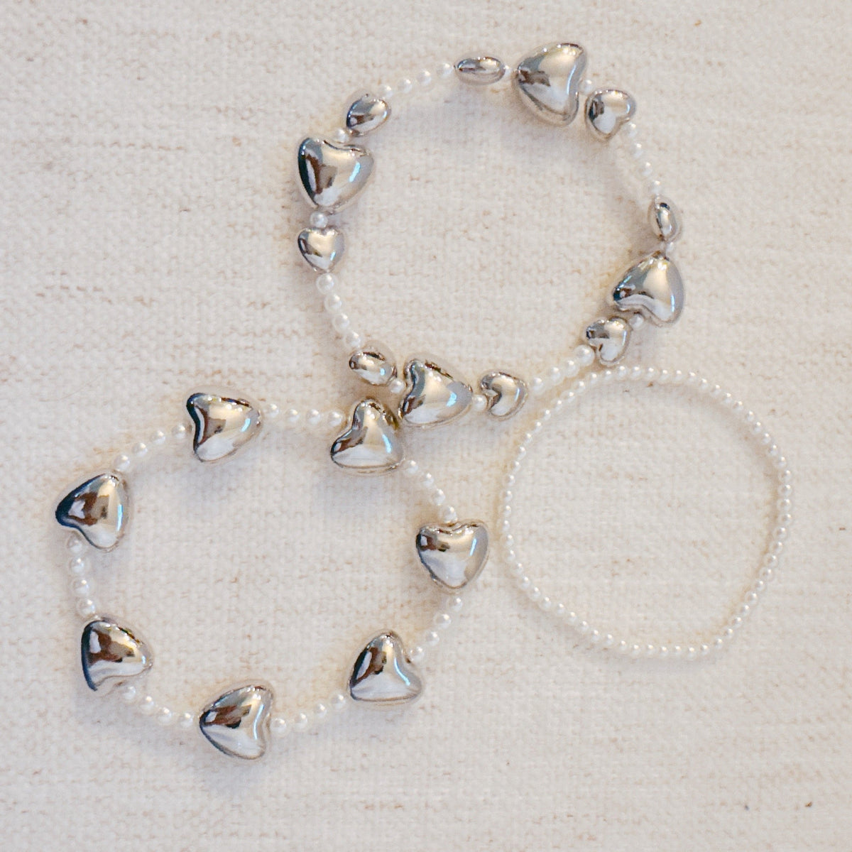 Annie Puffy Hearts Bracelet Set Of 3