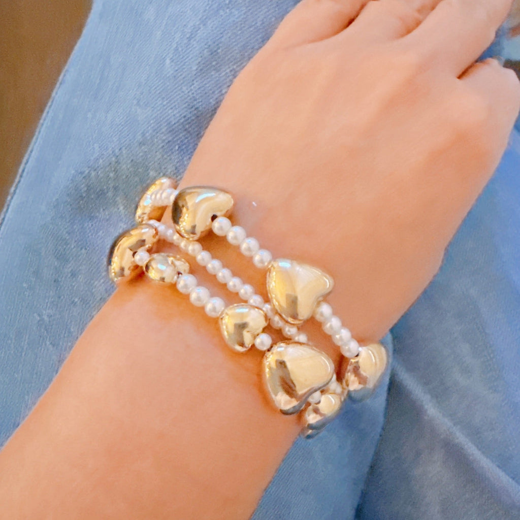 Annie Puffy Hearts Bracelet Set Of 3