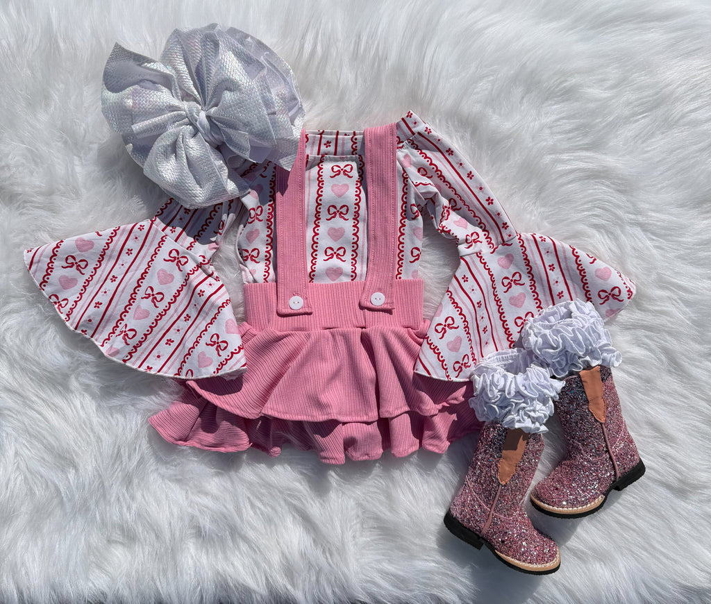 Pink suspender skirt