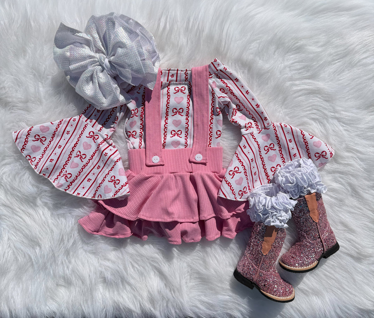 Pink suspender skirt