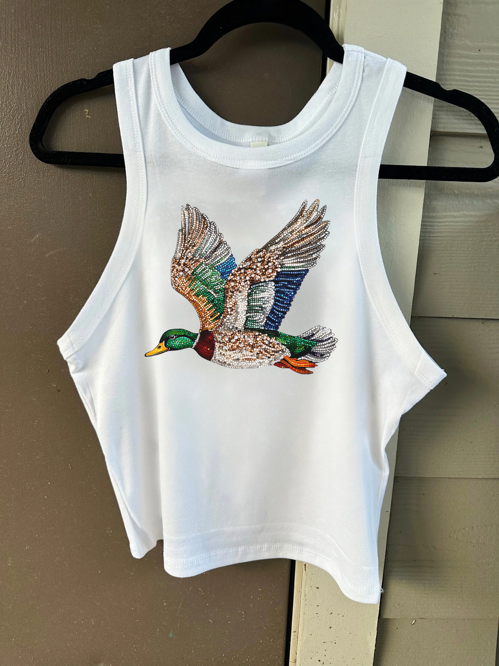 Rhinestone Mallard Cropped Tank