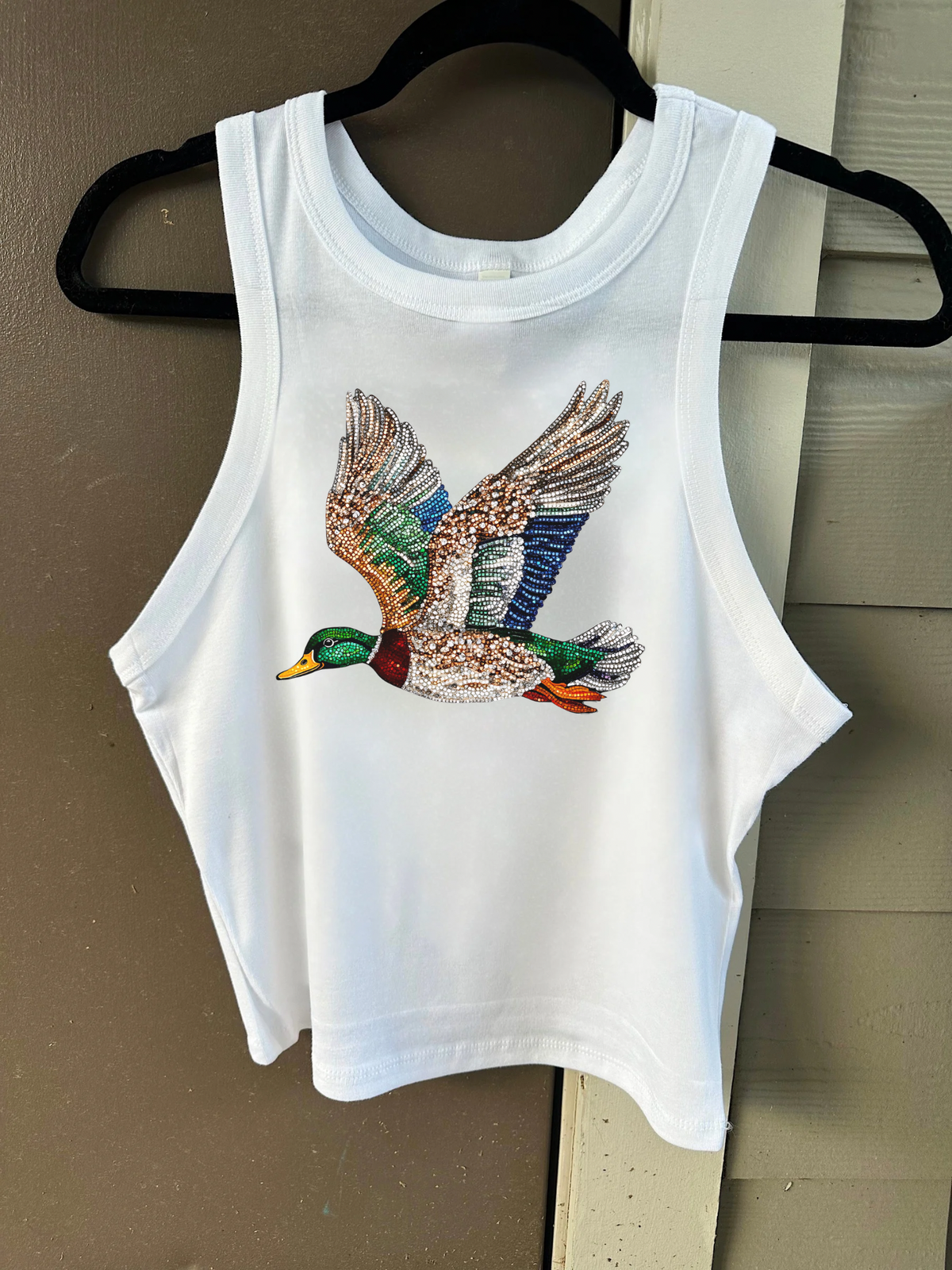 Rhinestone Mallard Cropped Tank