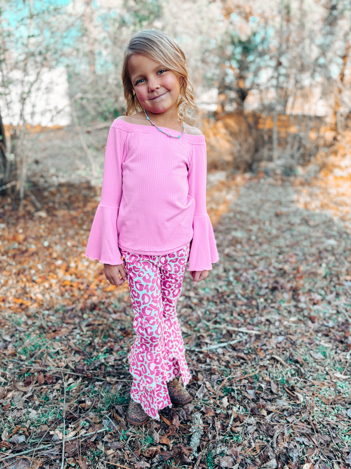 Light Pink Bell Sleeve Leo/Top