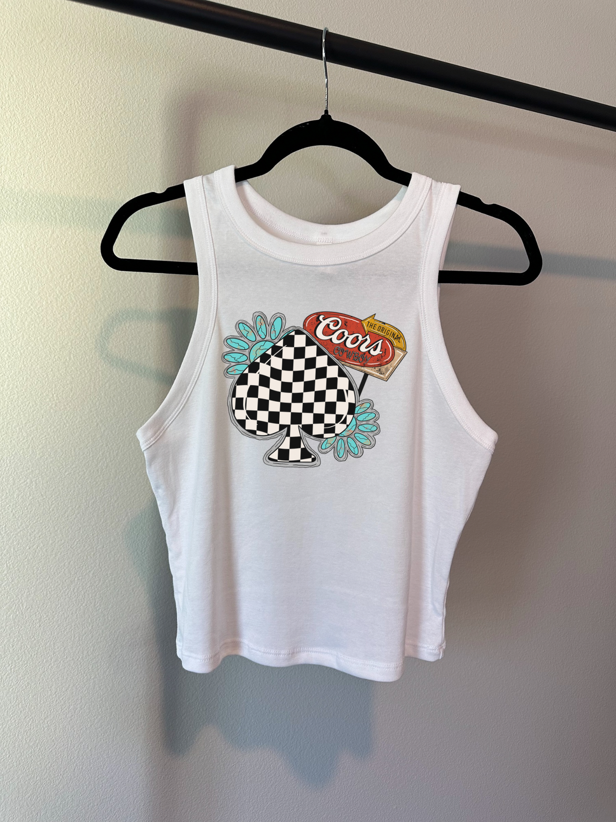 Checkered Beer Cropped Tank