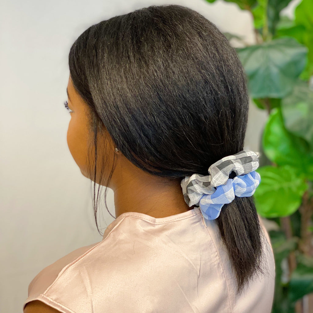 Fresh Gingham Hair Scrunchie Set Of 4