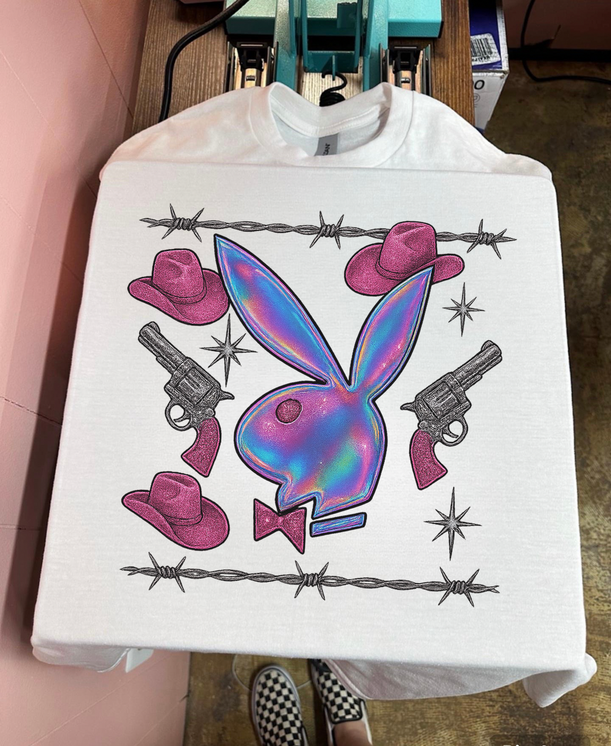 Barbed Wire Bunny Tee or Crewneck