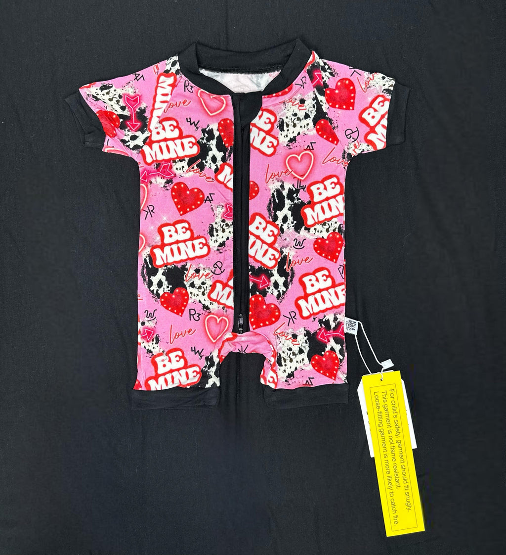 Western Be Mine Bamboo Shortie Romper (FINAL SALE)