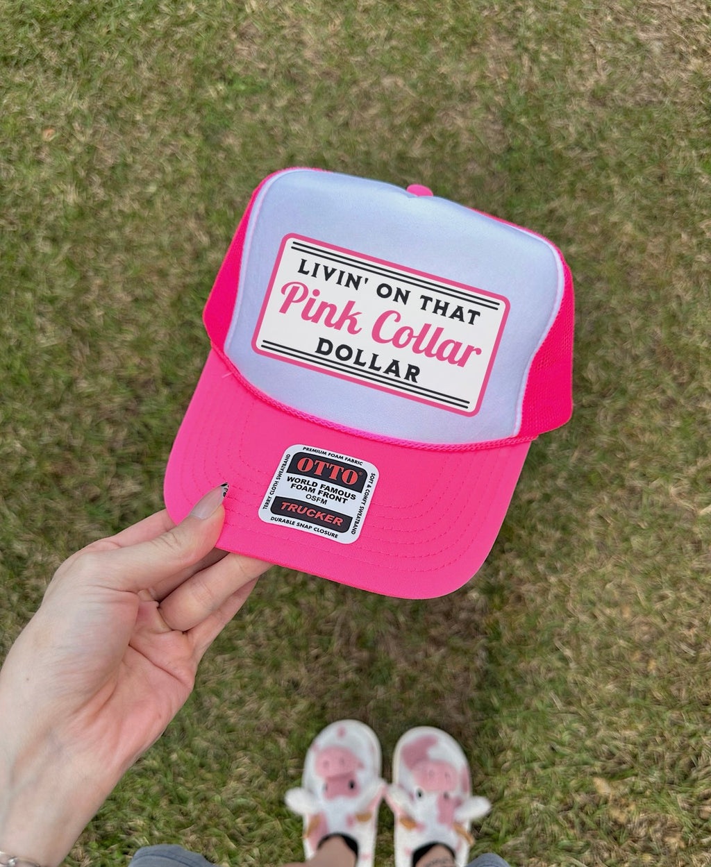 Pink Collar Dollar Trucker Hat (Multiple Color Options)