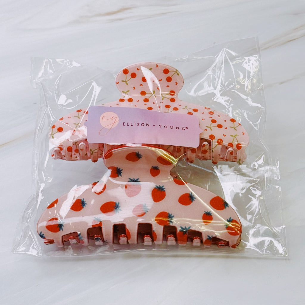 Berry Cherry Hair Claw Set Of 2