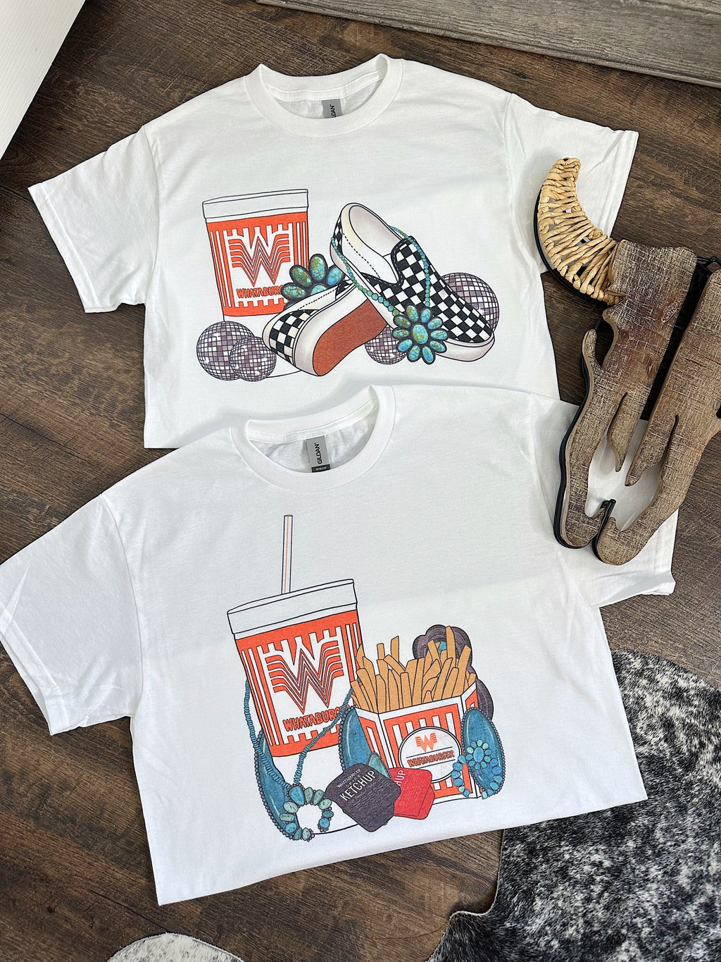 Turquoise Whata TEE or CREWNECK