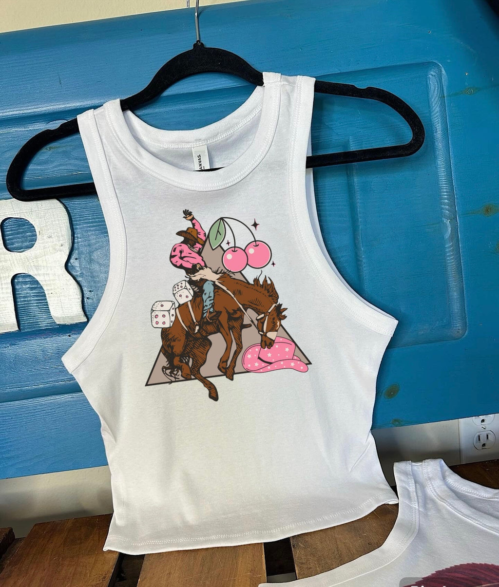 Cherry Cowboy Cropped Tank