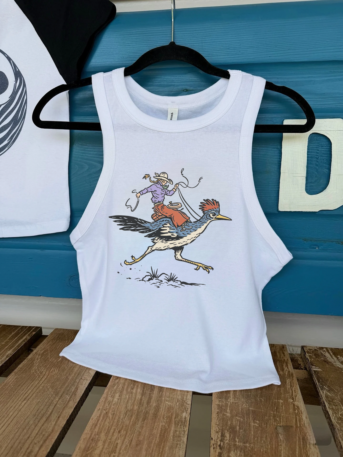 Cowgirl Roadrunner Cropped Tank