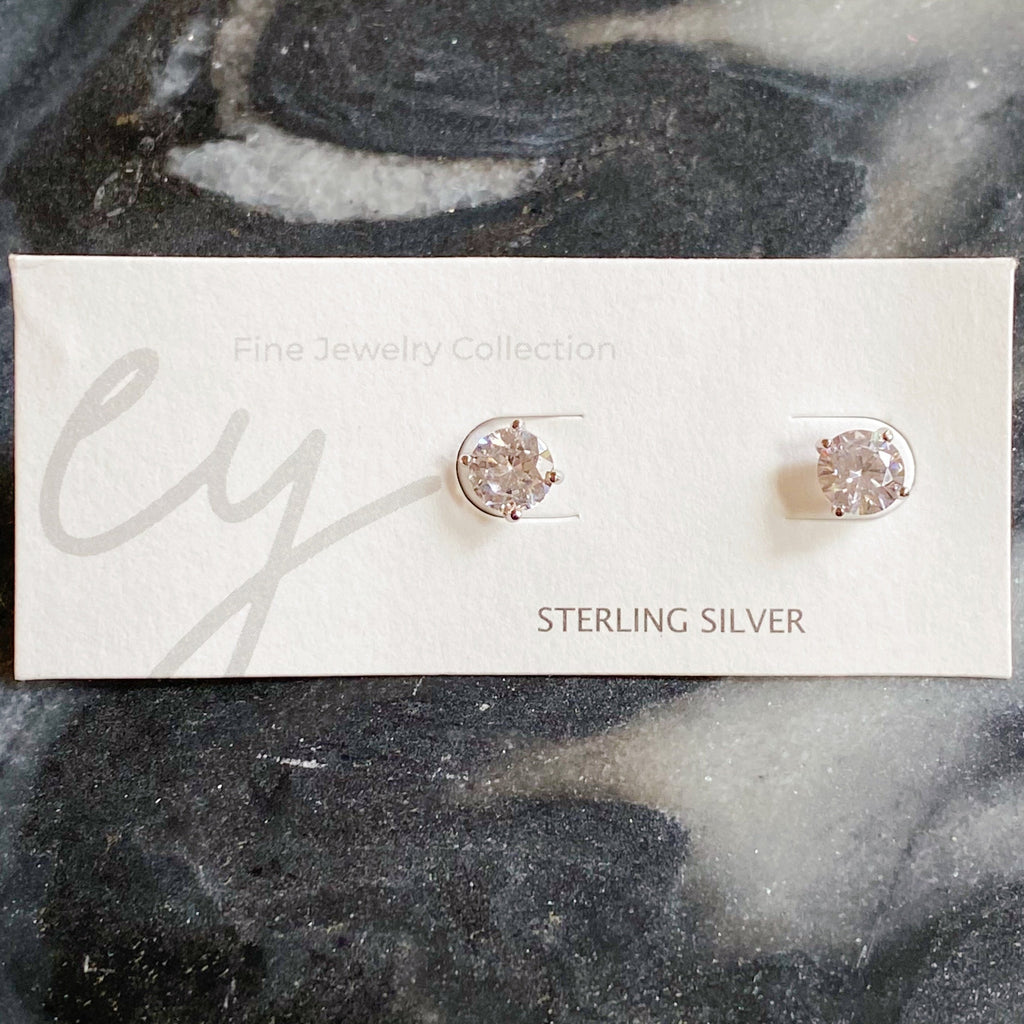 Brilliant Cut Sterling Silver Stud Earrings