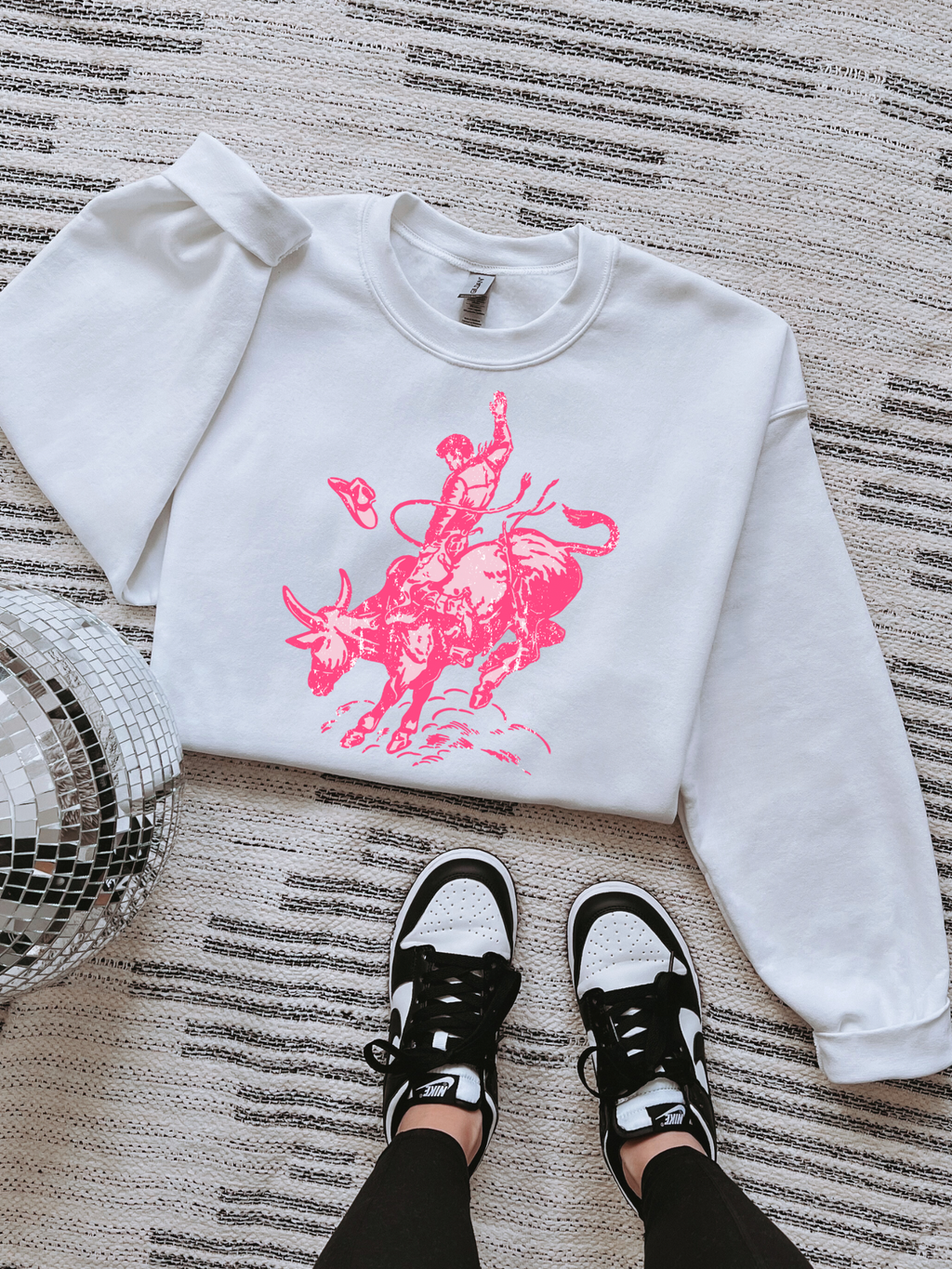 Pink Bull Rider TEE, CREWNECK or QUARTER ZIP