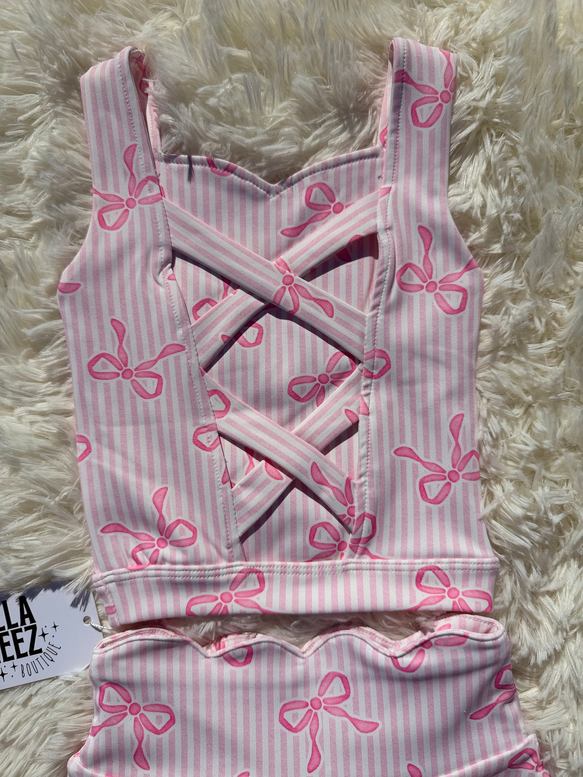 Pink Bow Babe Yoga Skirt Set