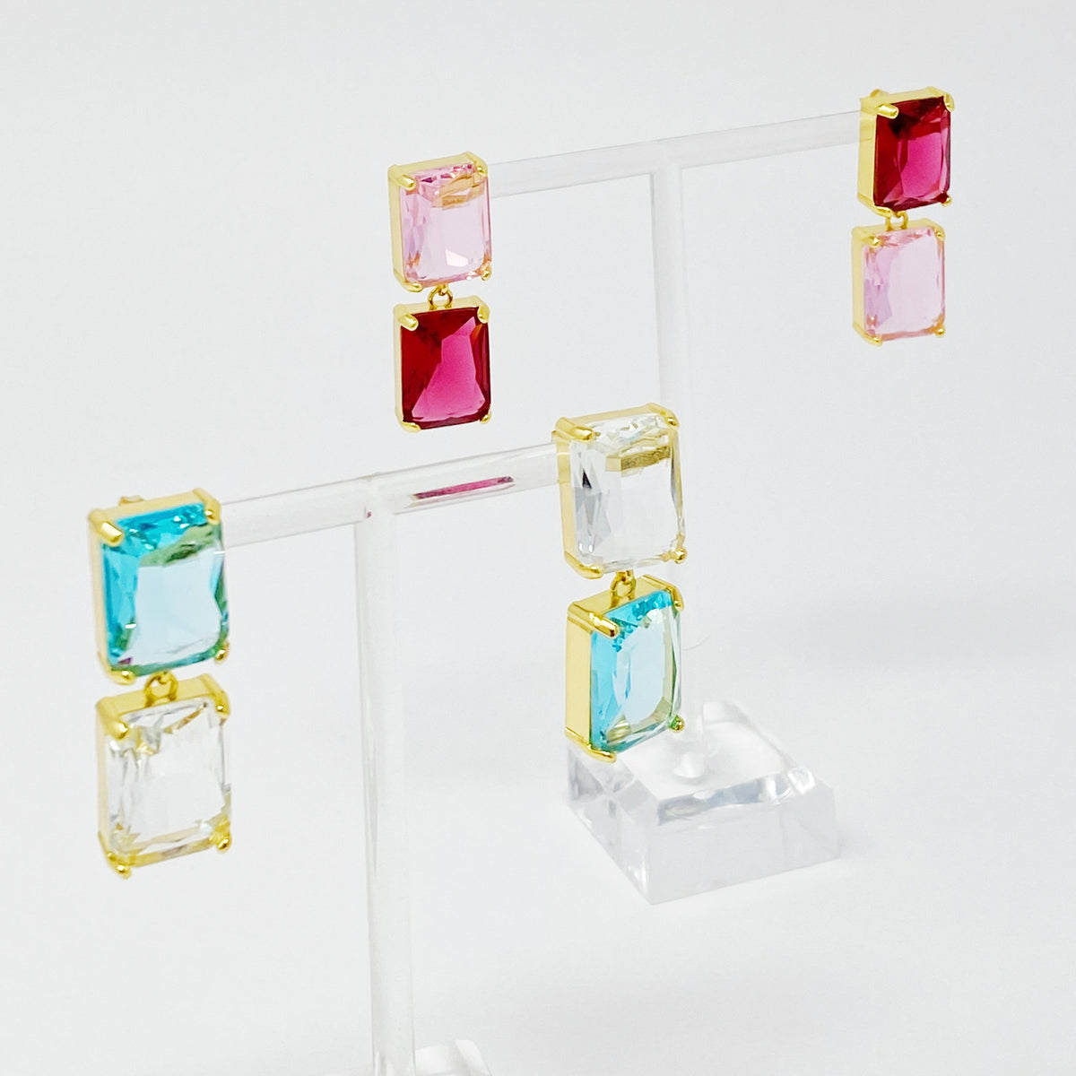 Princess Double Jeweled Earrings