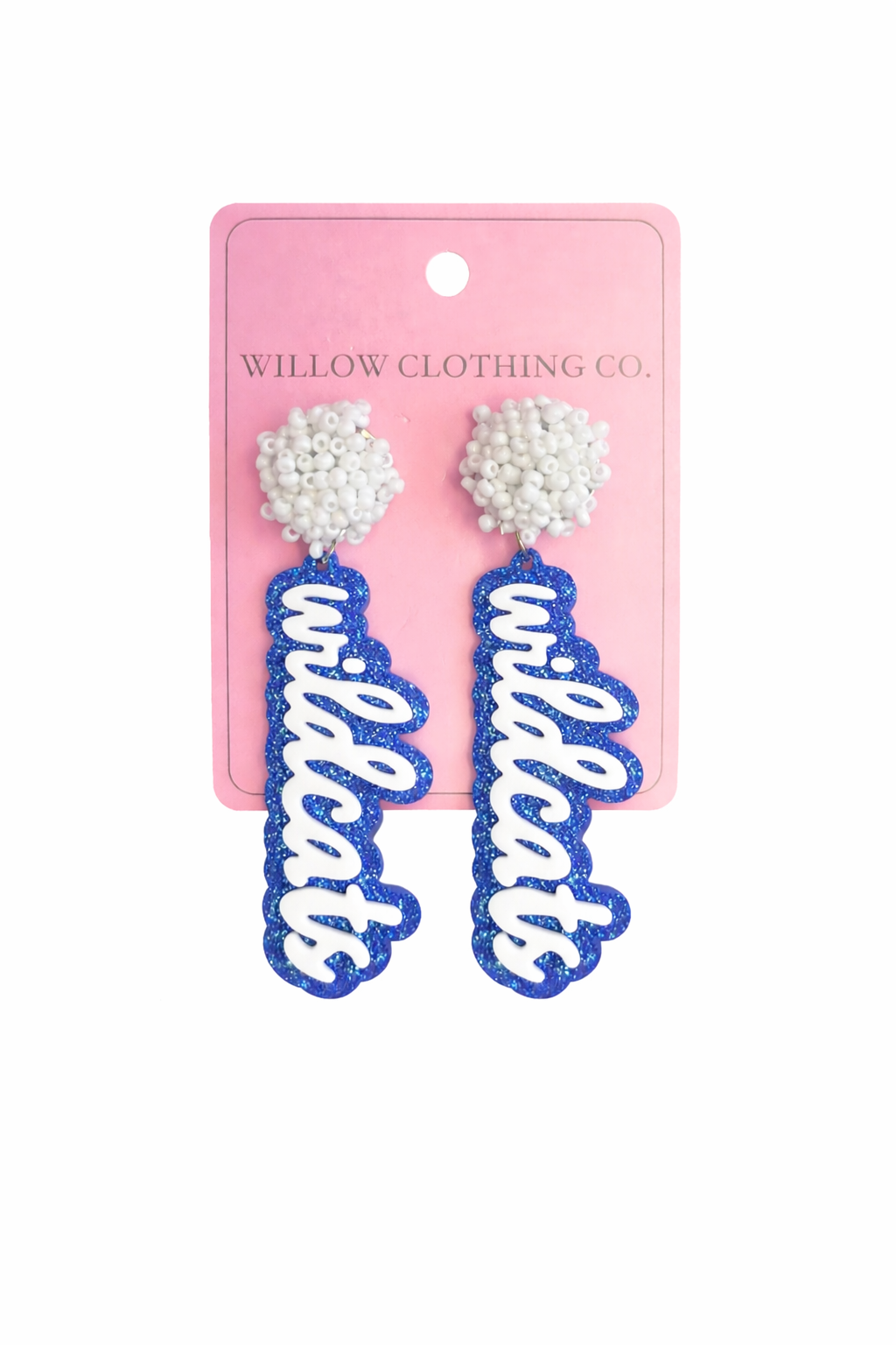 Wildcats Pom Pom Drop Earrings