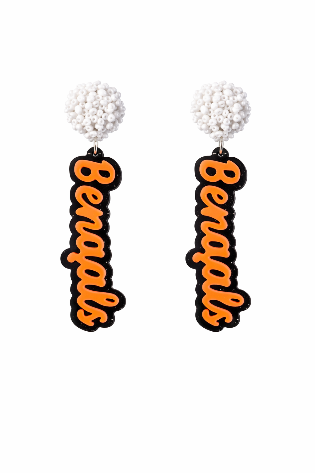 Bengals Pom Pom Drop Earrings