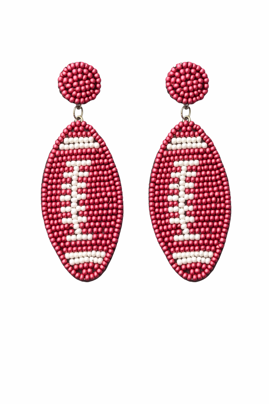 Beaded Football Game Day Earrings