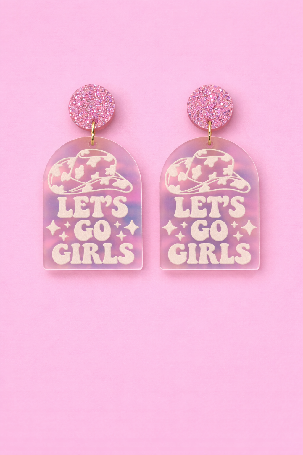 Iridescent "Let's Go Girls" Earrings