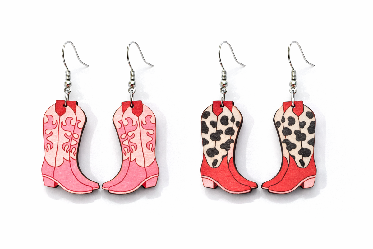 Southern Belle Cowgirl Boot Earrings