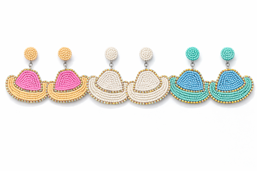 Stardust Beaded Cowgirl Hat Earrings