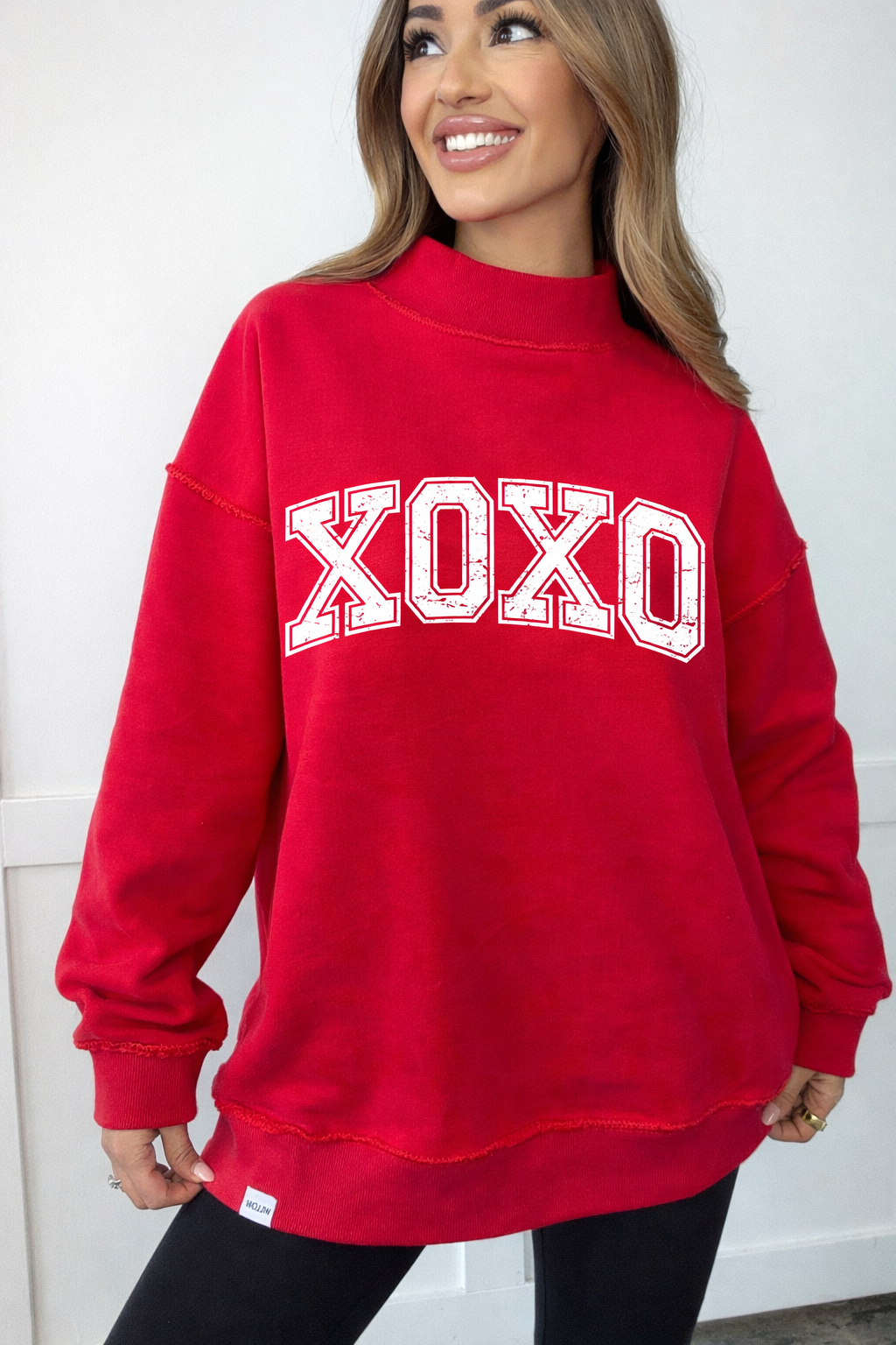 Tilly XOXO Reversible Oversized Mockneck Crew