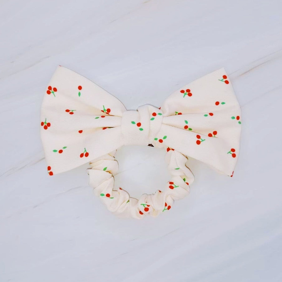 Cherry Lovely Bow Tie Hair Scrunch