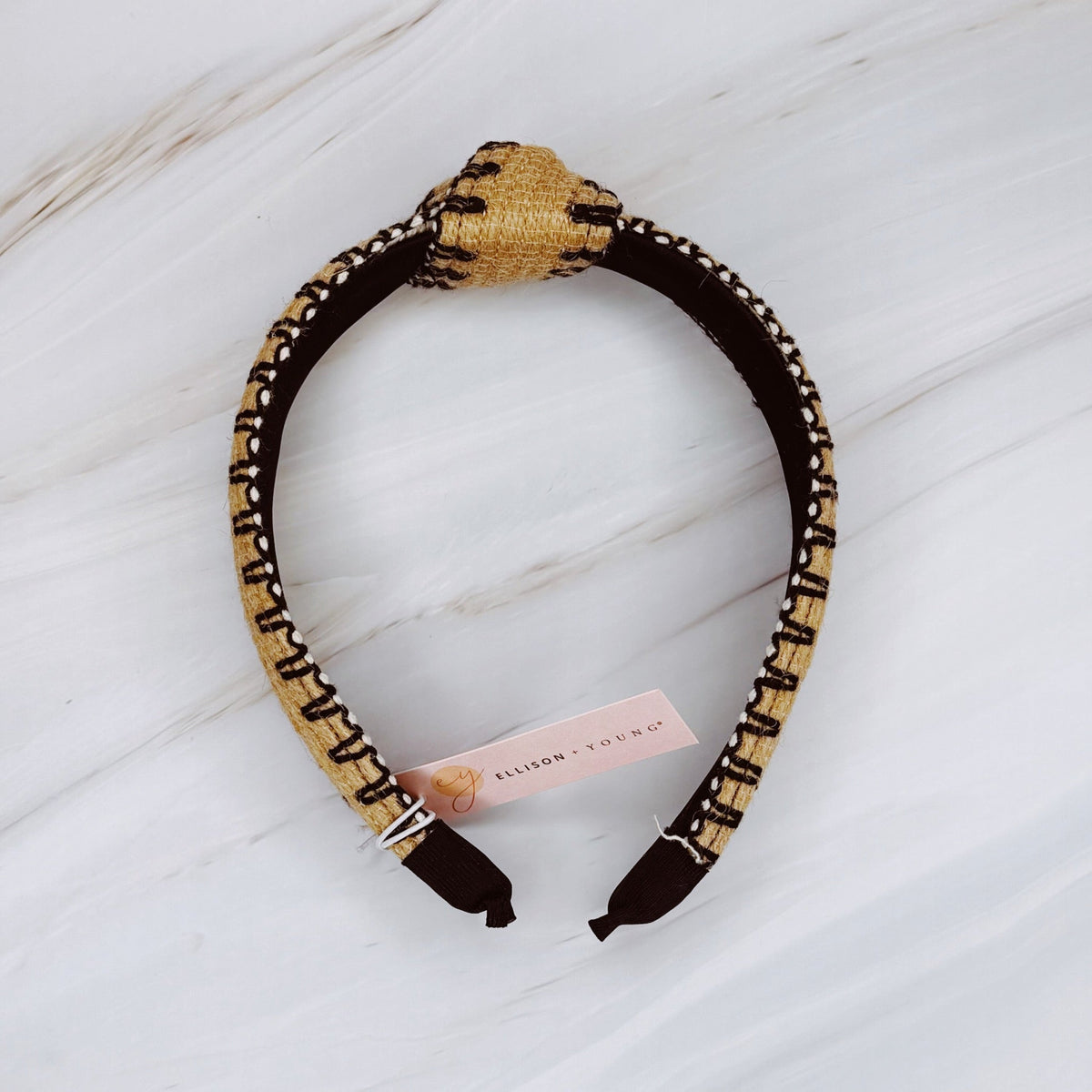 Color Stitched Raffia Headband