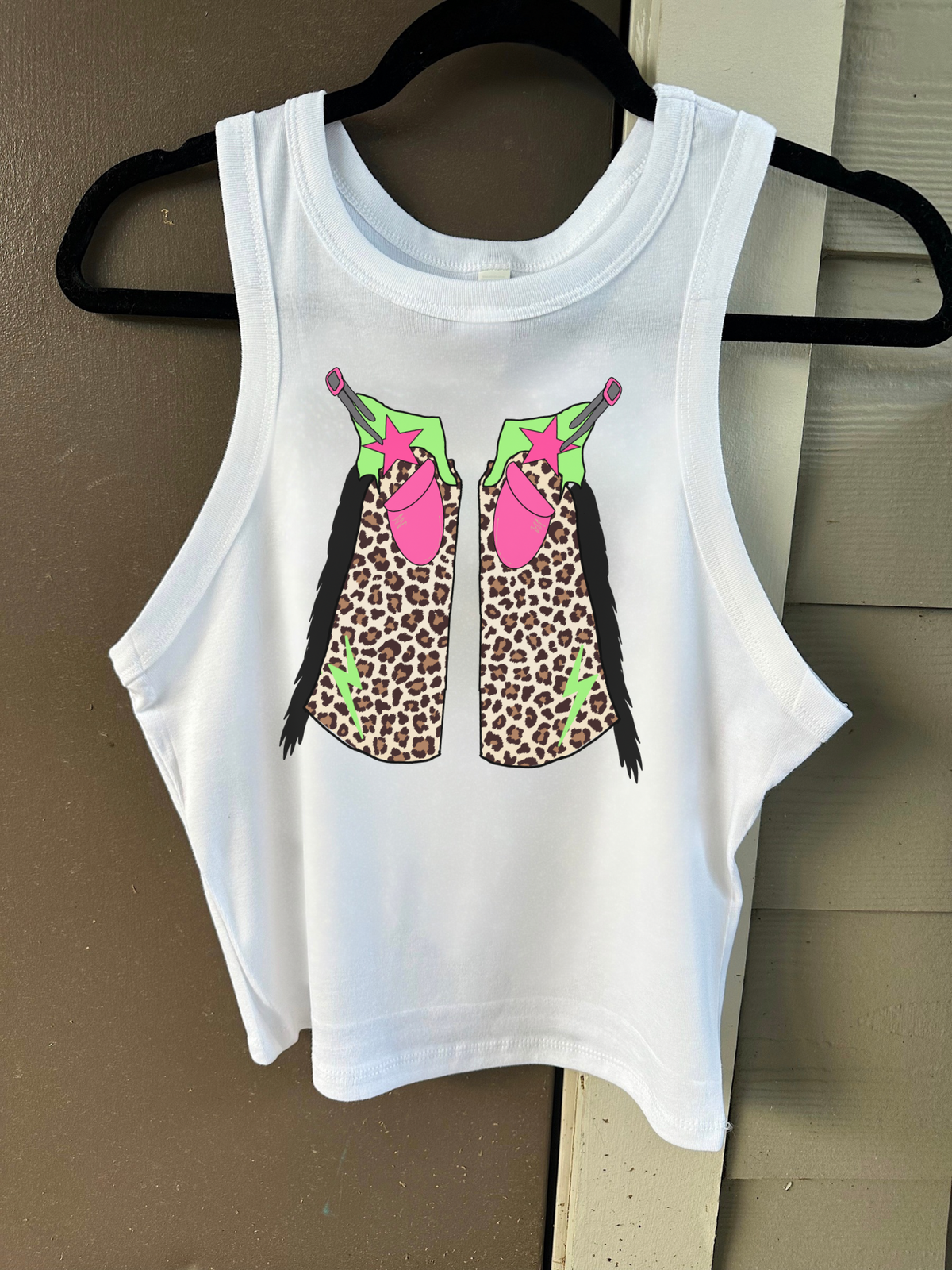 Leopard Chaps Cropped Tank