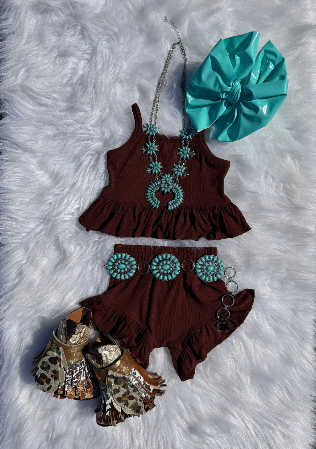 Brown Ruffle Set