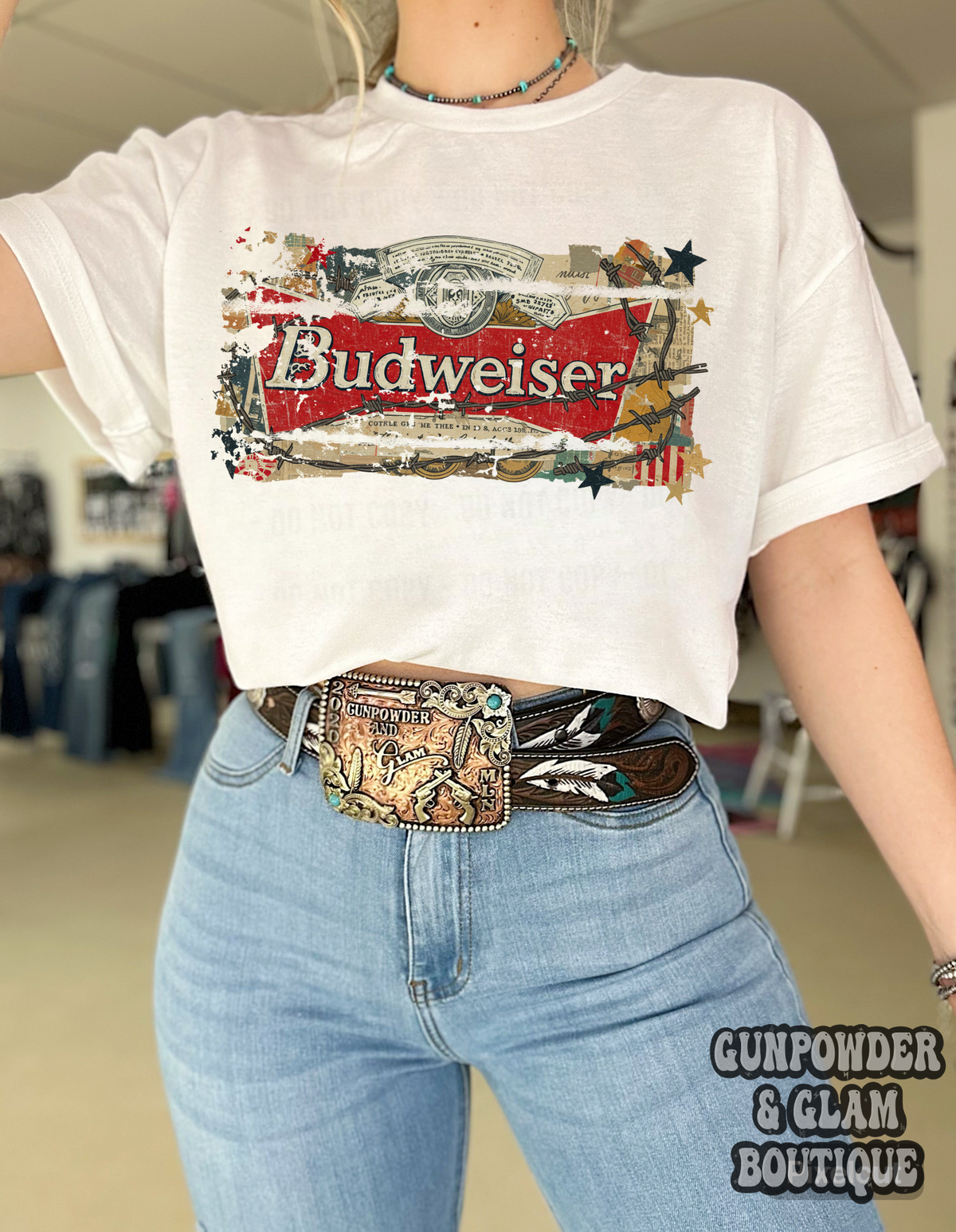 Barbed Wire Bud Tee or Crewneck