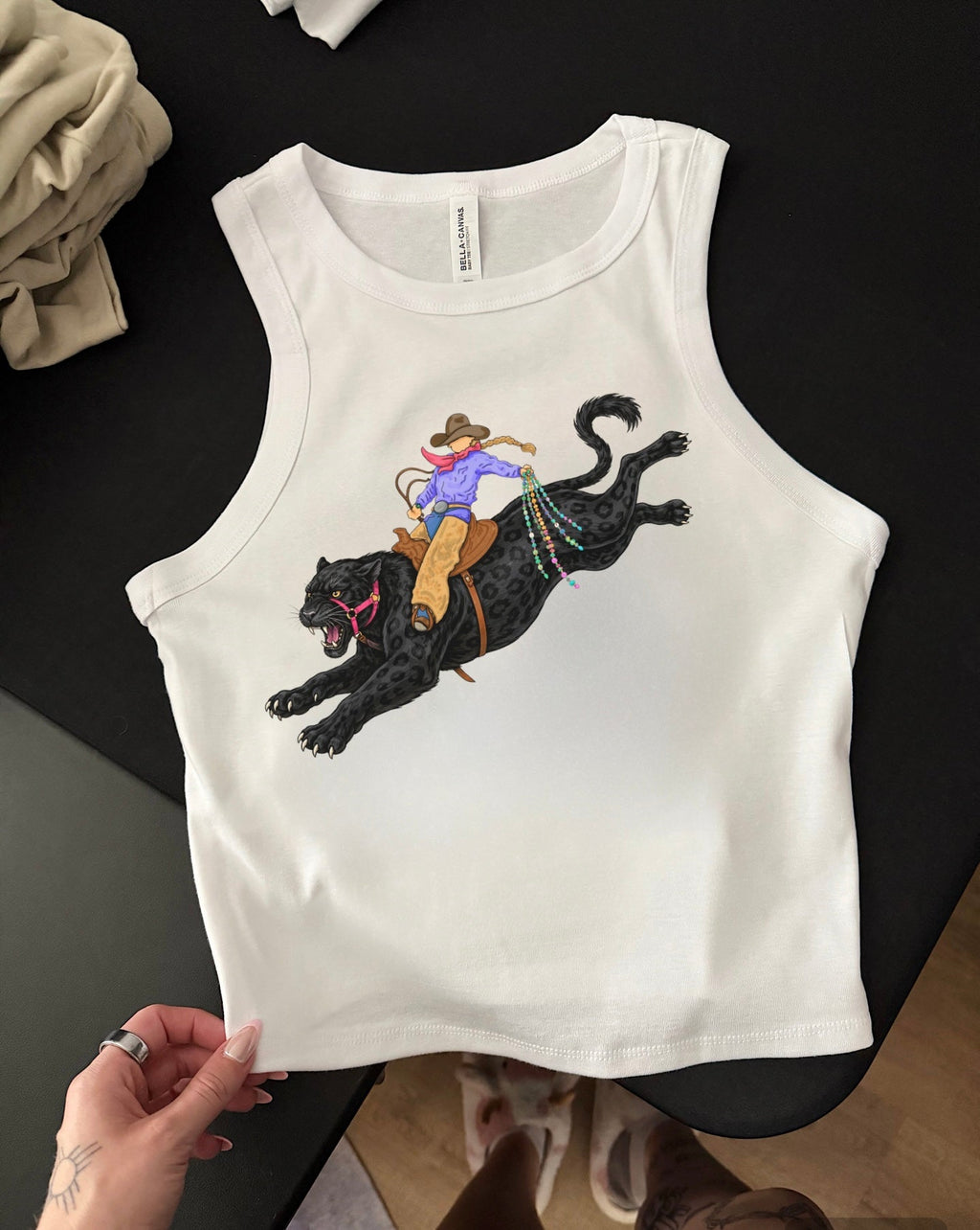 Panther Cowgirl Cropped Tank