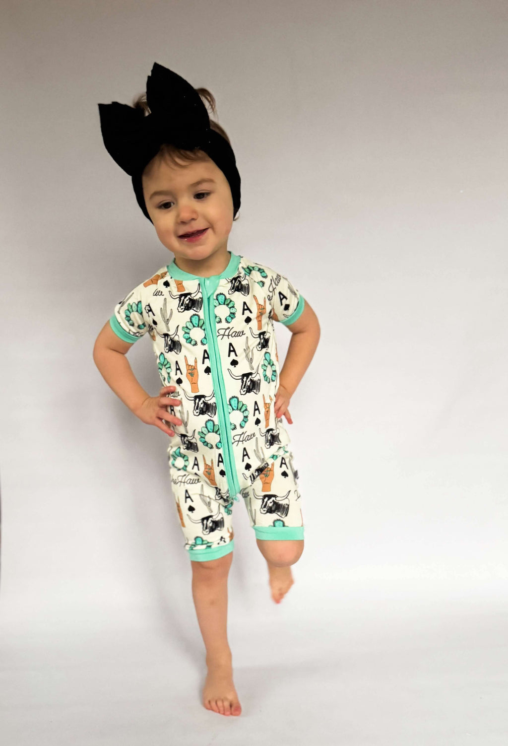 Newborn Yeehaw Bamboo Shortie Romper (FINAL SALE)