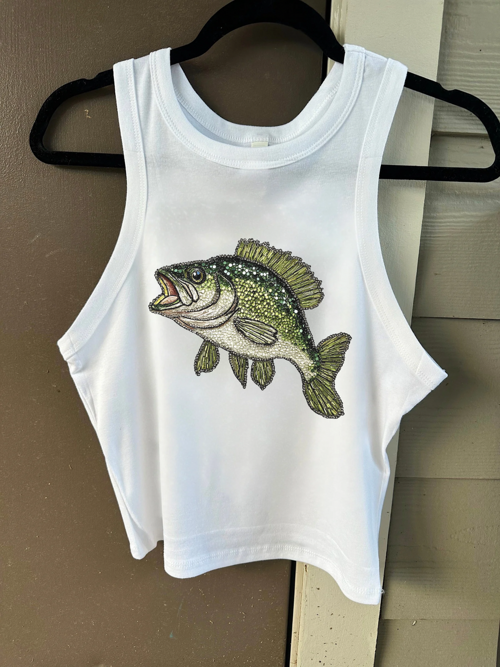 Rhinestone Bass Cropped Tank