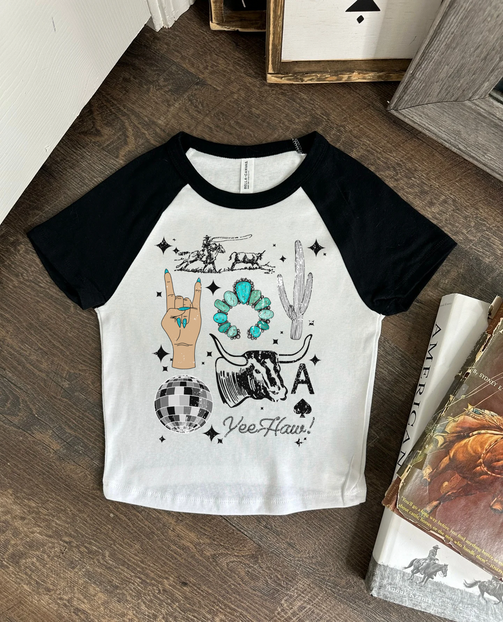 Western Collage Baby Tee