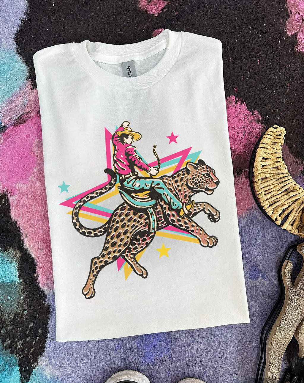 Retro Cowboy Jaguar Tee or Crewneck