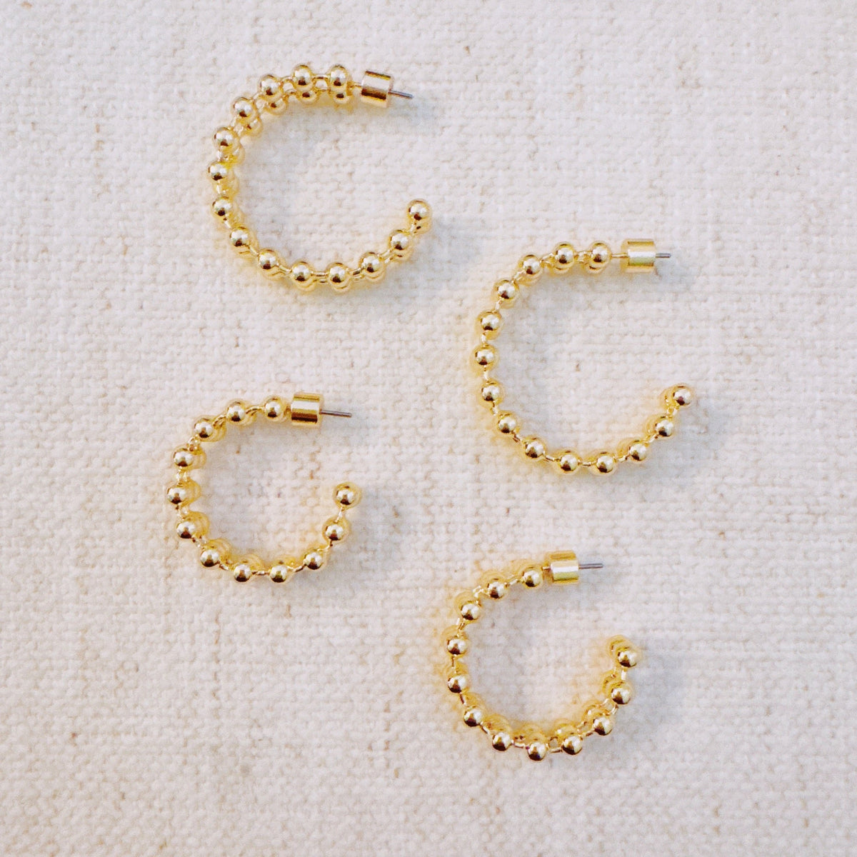 Doubled Ball Chain Hoop Earrings