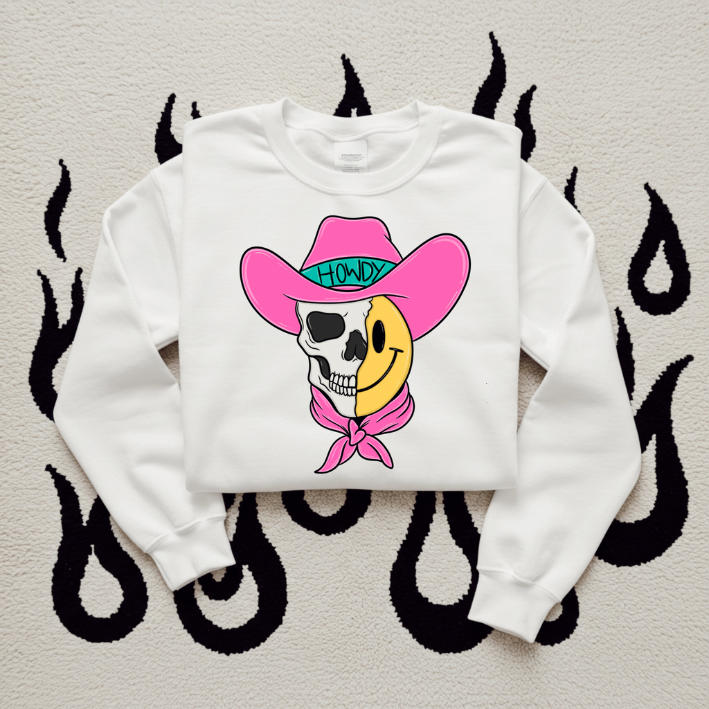 Smiley Skeleton TEE or CREWNECK