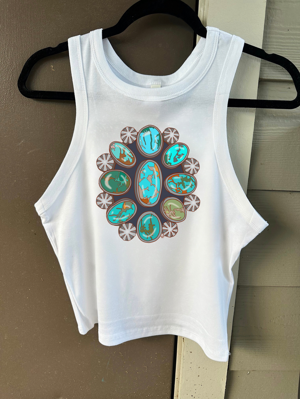 Turquoise Squash Cropped Tank