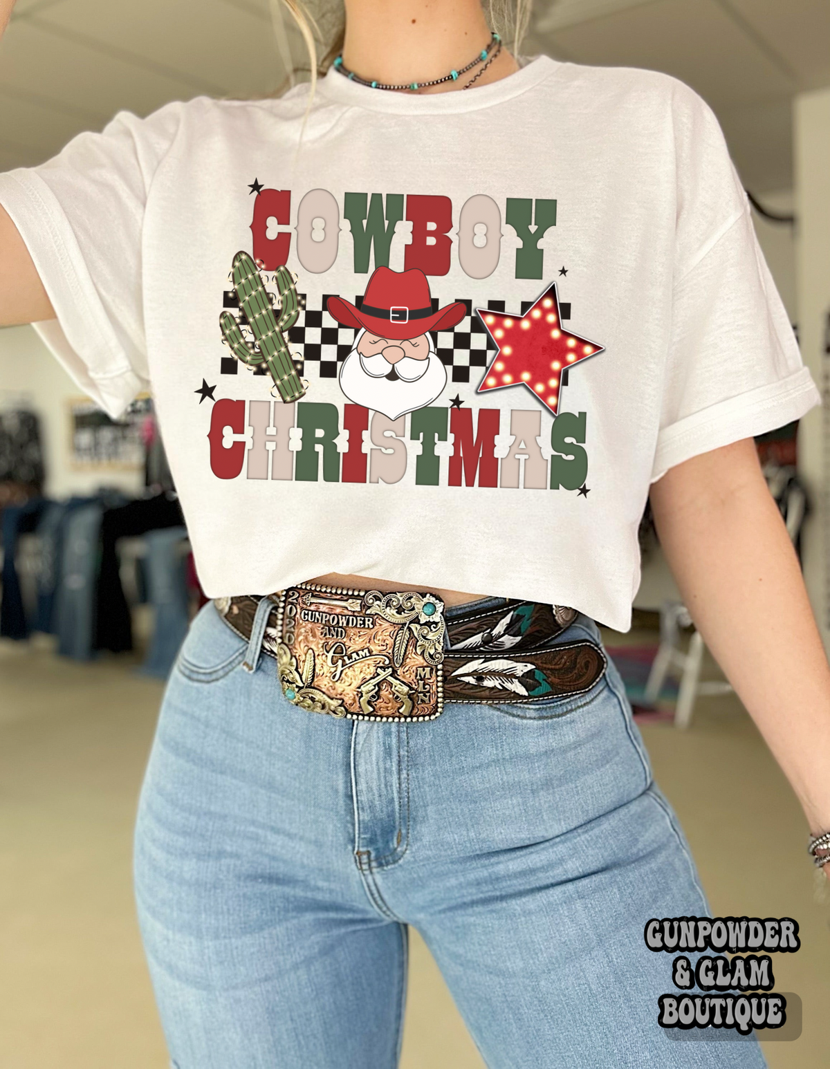 Cowboy Christmas Tee or Crewneck