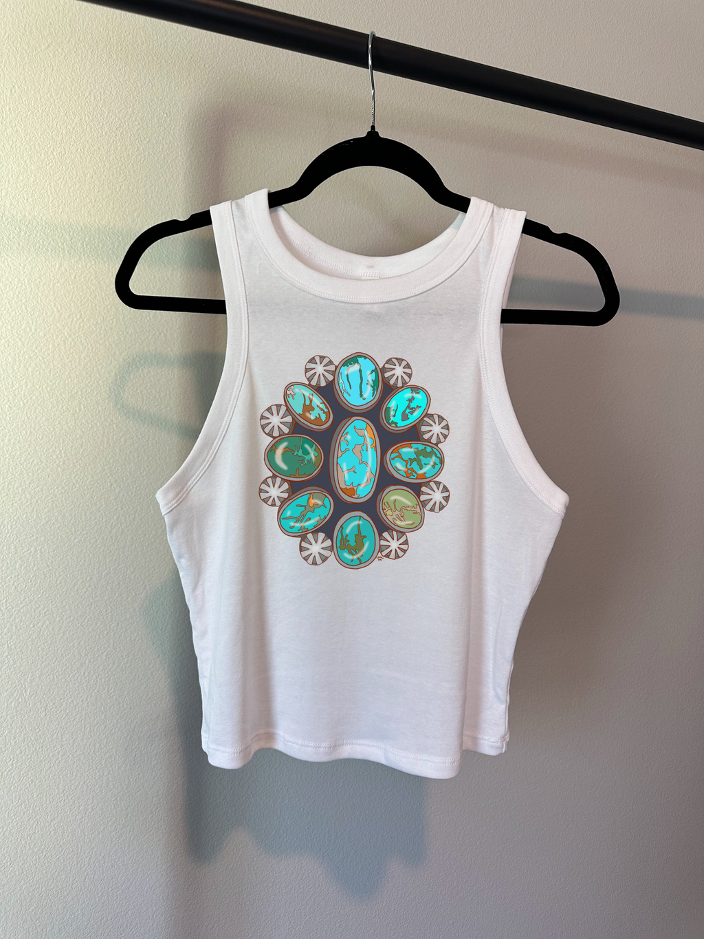 Turquoise Squash Cropped Tank