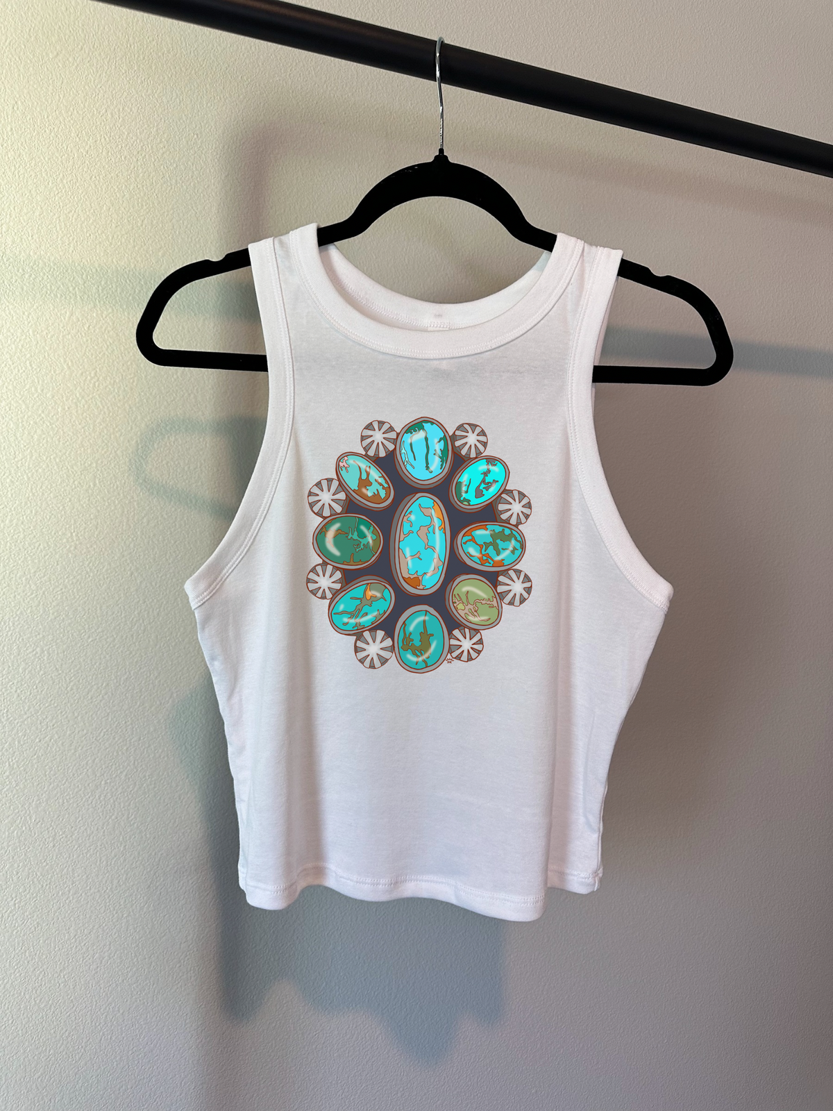 Turquoise Squash Cropped Tank