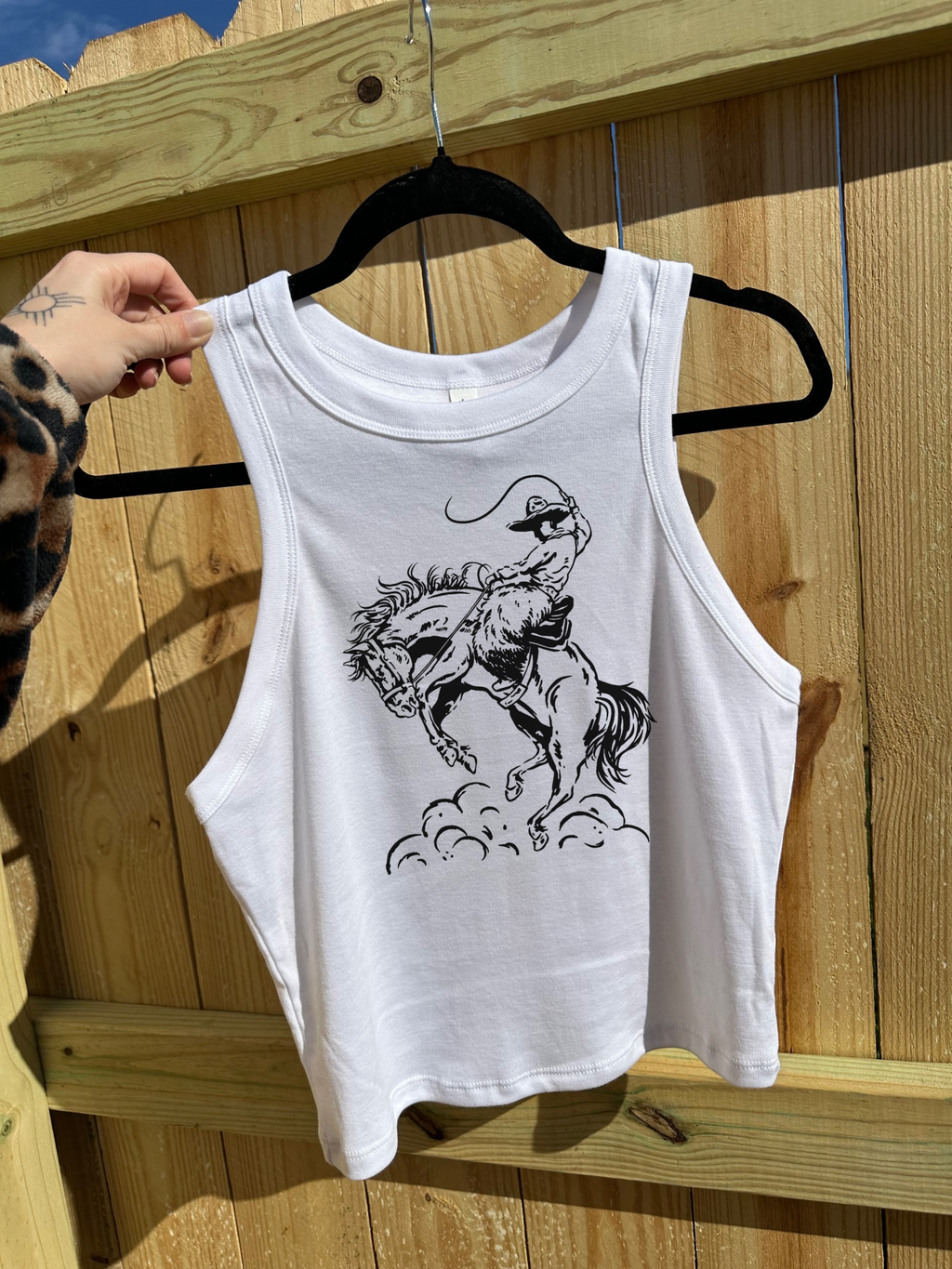 Cowboy Doodle Cropped Tank